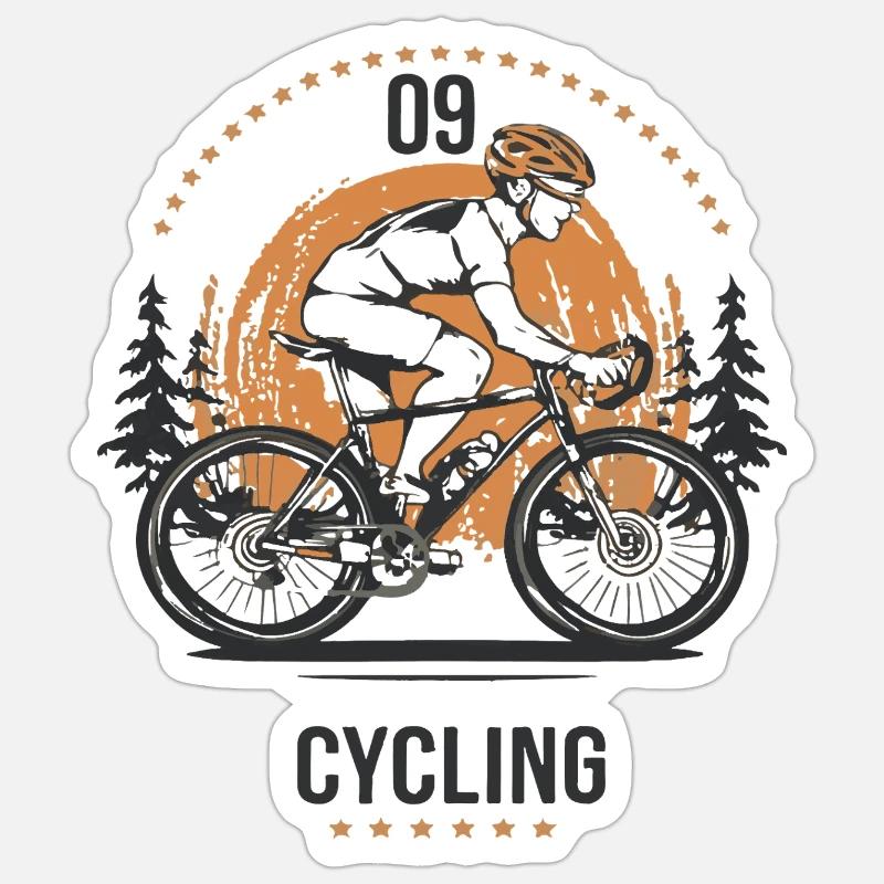 Cyclisme couché Sticker taille S (10 x 10 cm)