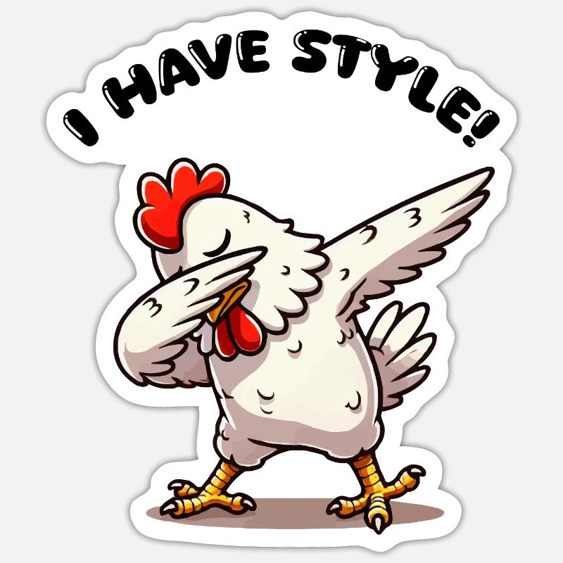dabbing chicken Sticker size S (10 x 10 cm)