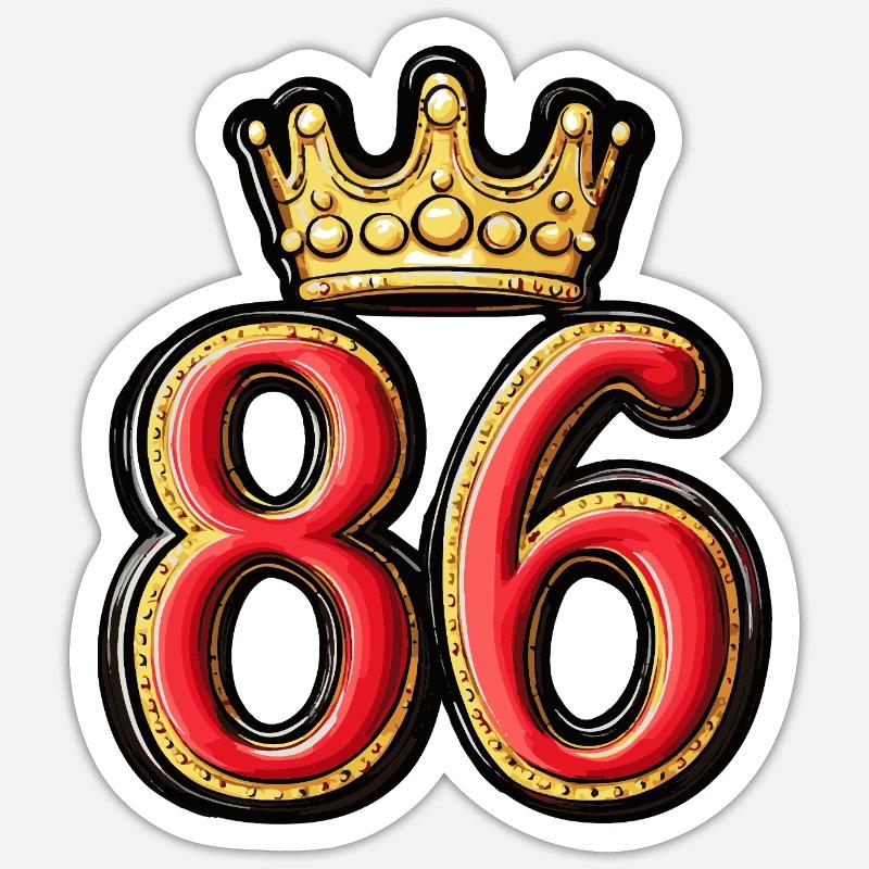 86 Number Krone - Sticker size S (10 x 10 cm) - white matte