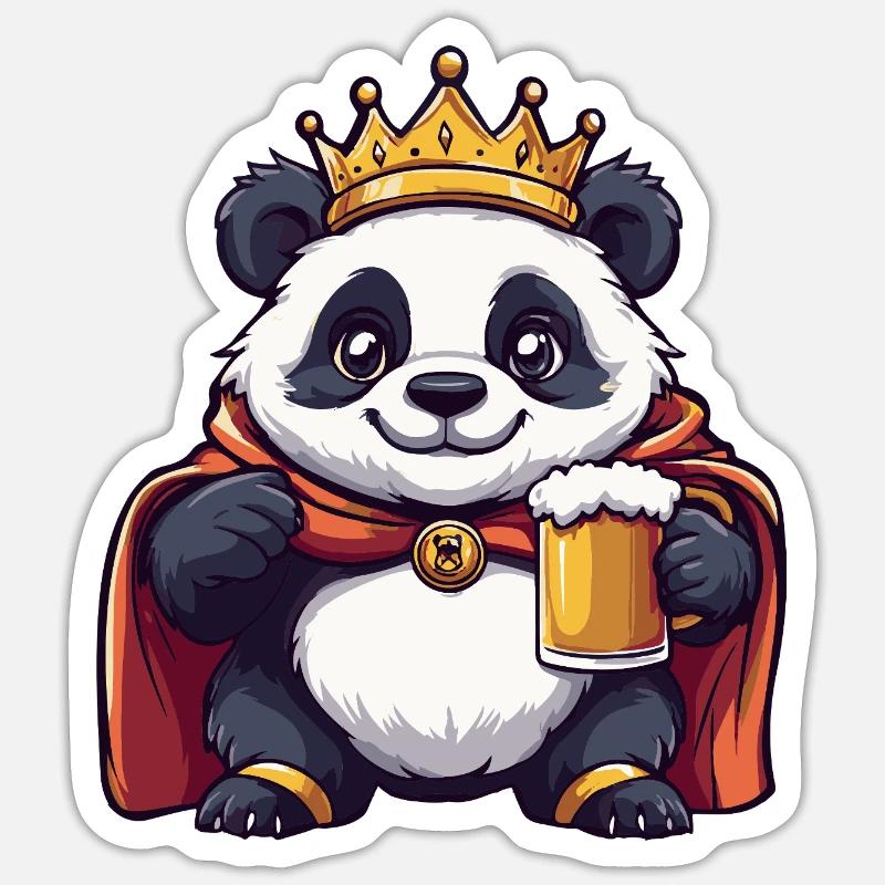 Panda Beer Funny - Sticker size S (10 x 10 cm) - white matte