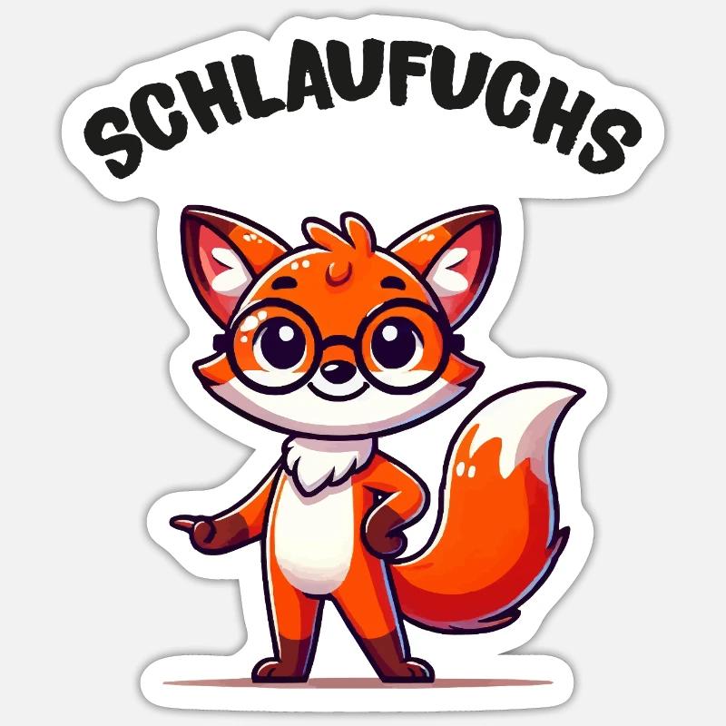 fuchs schlau Sticker Größe S (10 x 10 cm)