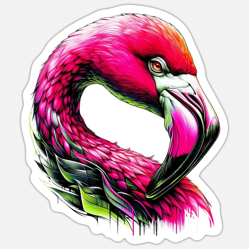 Flamingo - Sticker size S (10 x 10 cm) - white matte