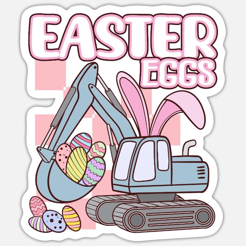 Oeufs de Pâques - Sticker taille S (10 x 10 cm) - blanc mat
