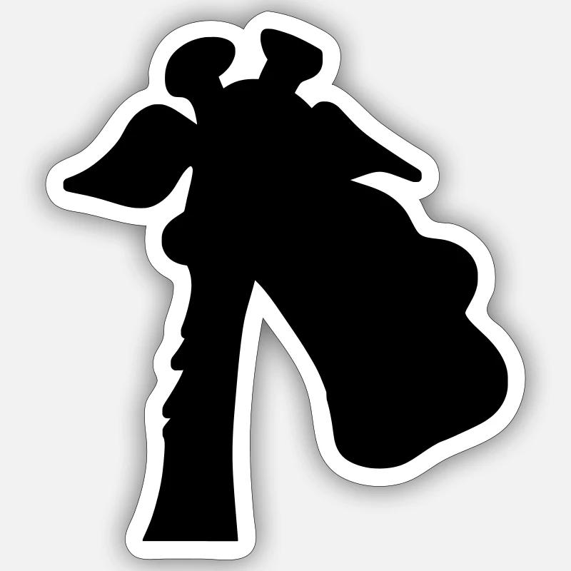 Giraffe Silhouette - Sticker Größe S (10 x 10 cm) - Mattweiß