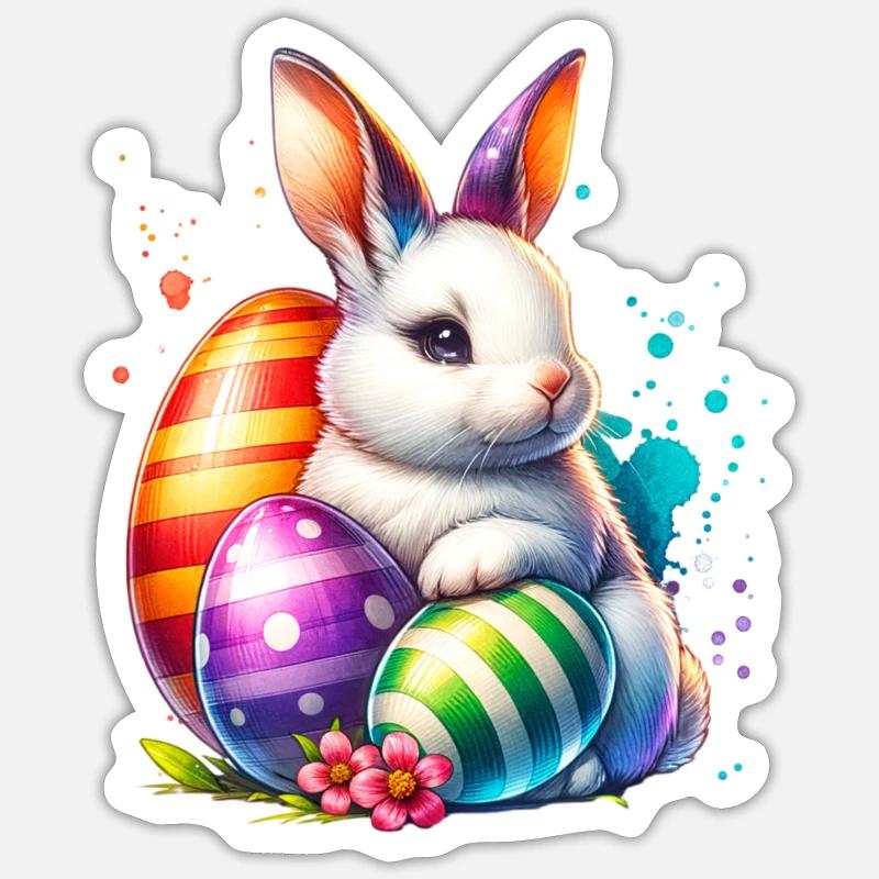 Bunny Eggs Easter Sticker size S (10 x 10 cm)