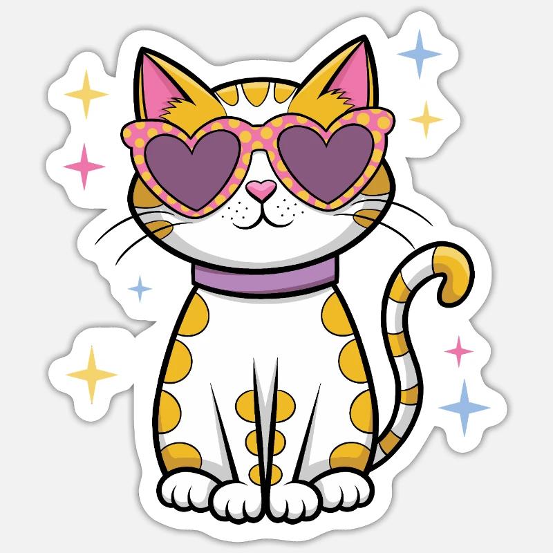 Cat Sparkle - Sticker size S (10 x 10 cm) - white matte