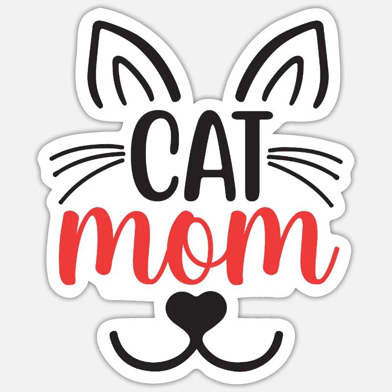 Maman chat Sticker taille S (10 x 10 cm)
