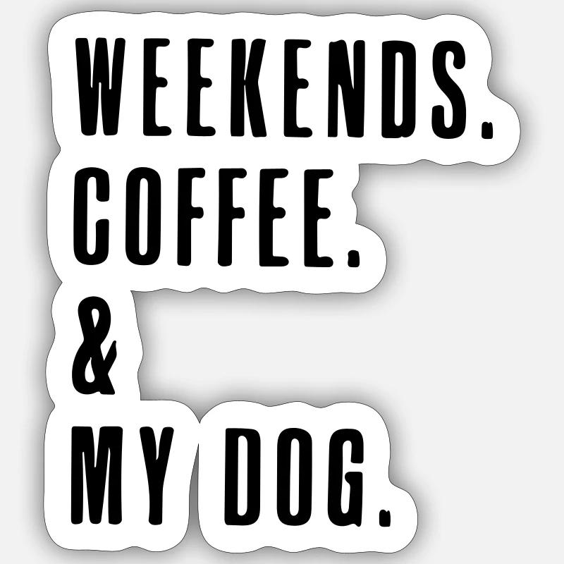 café du week-end - Sticker taille S (10 x 10 cm) - blanc mat