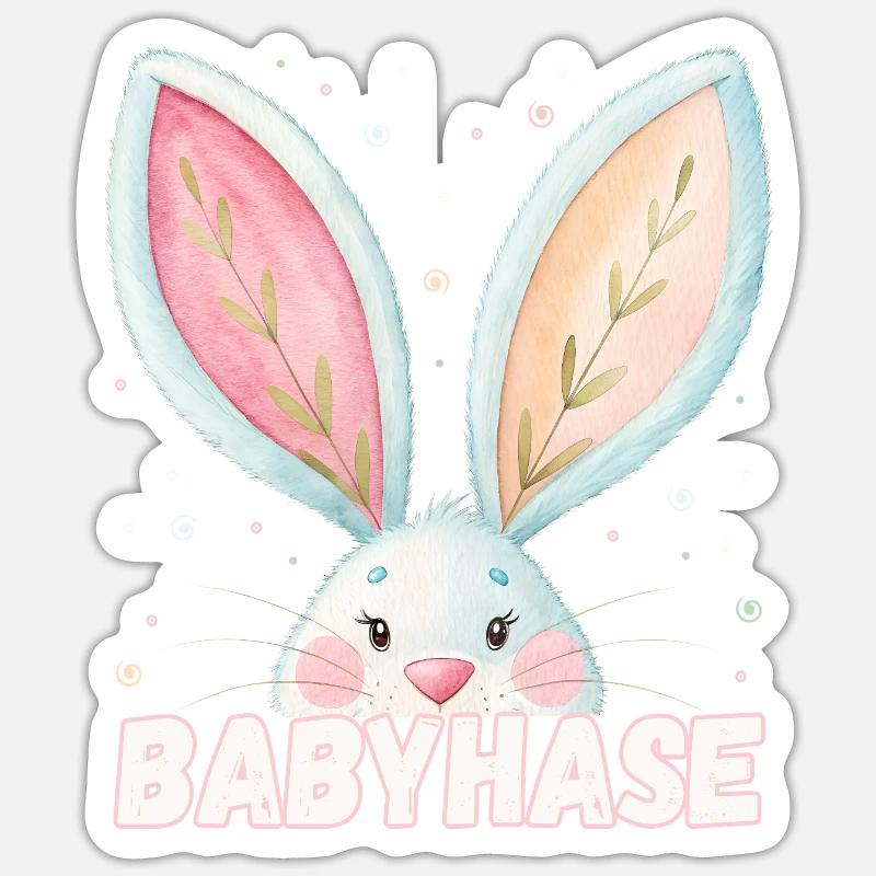 Bébé Lapin Bébé Nom de l’animal de compagnie Sticker taille S (10 x 10 cm)