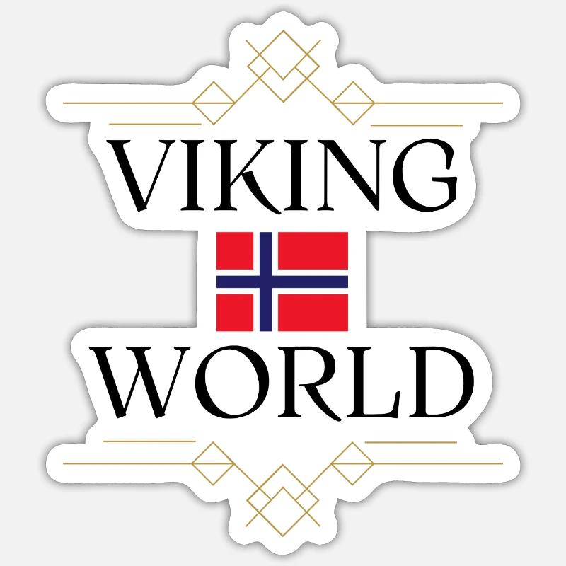 MONDE VIKING ÉLÉGANT - Sticker taille S (10 x 10 cm) - blanc mat