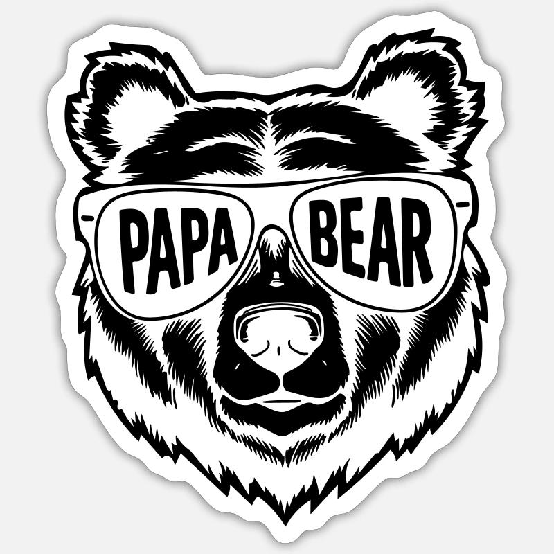 papa bear - Sticker size S (10 x 10 cm) - white matte