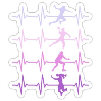 Handball Handballer Mädchen Handballspieler - Sticker Größe S (10 x 10 cm) - Mattweiß - Vorne