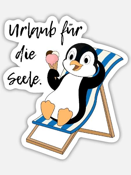 Urlaub für die Seele - Sticker Größe S (10 x 10 cm) - Mattweiß