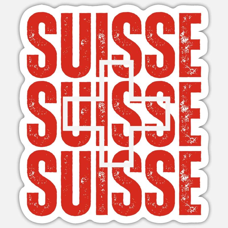 Flagge der Schweiz, Schweizer Stolz - Sticker Größe S (10 x 10 cm) - Mattweiß