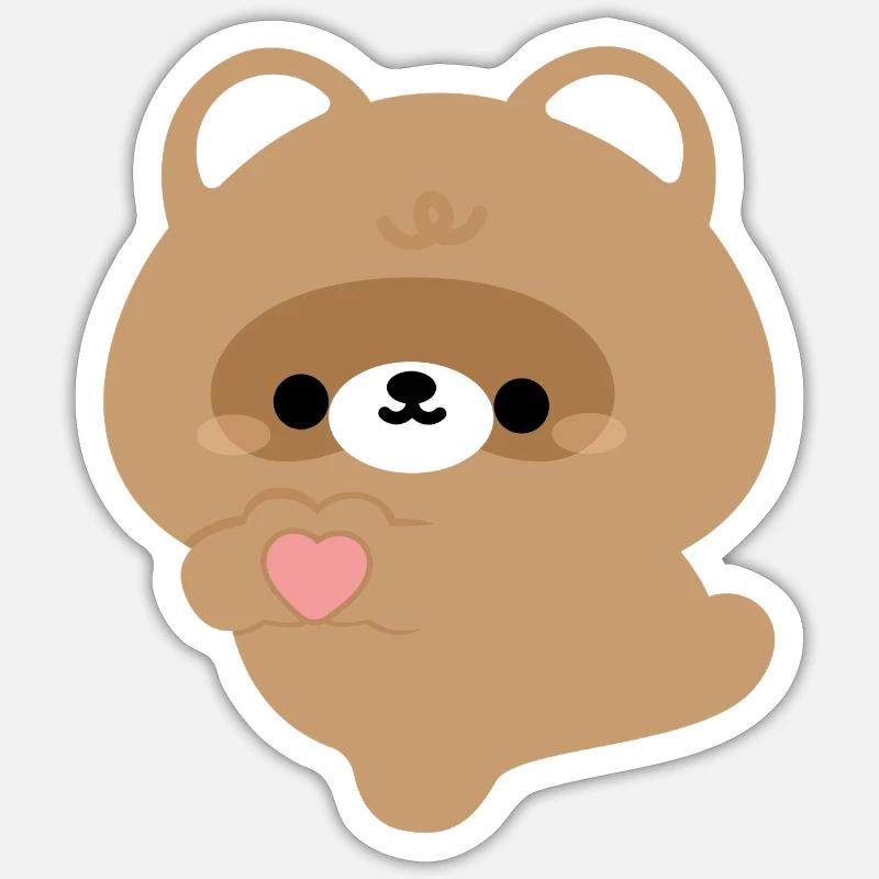 Amour Castor - Sticker taille S (10 x 10 cm) - blanc mat