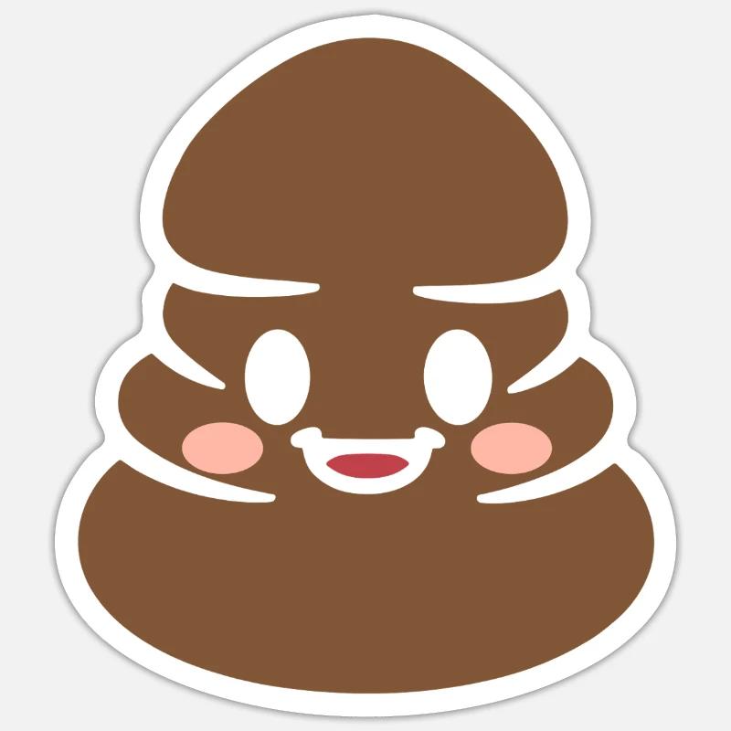 caca - Sticker taille S (10 x 10 cm) - blanc mat
