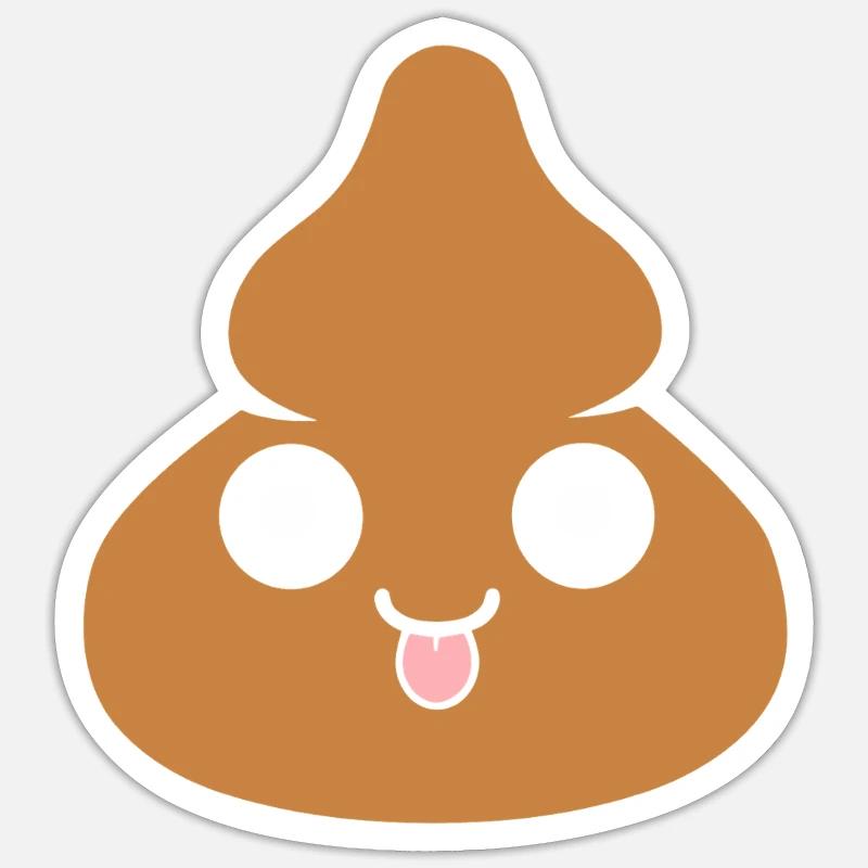 caca - Sticker taille S (10 x 10 cm) - blanc mat
