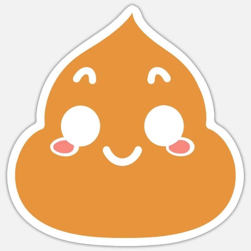 caca - Sticker taille S (10 x 10 cm) - blanc mat