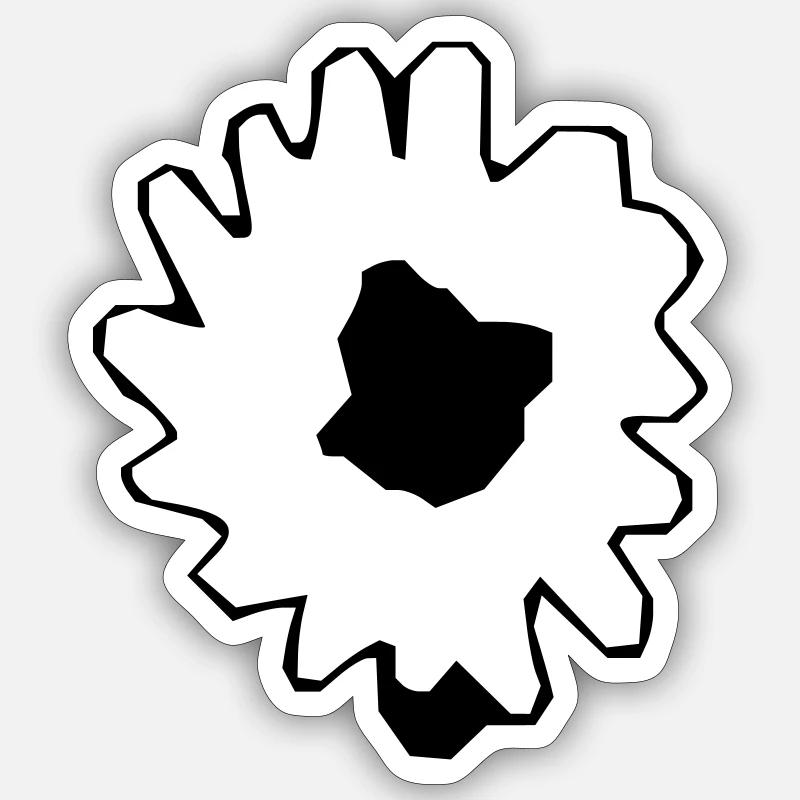 Blume einfache Blume Flower - Sticker Größe S (10 x 10 cm) - Mattweiß