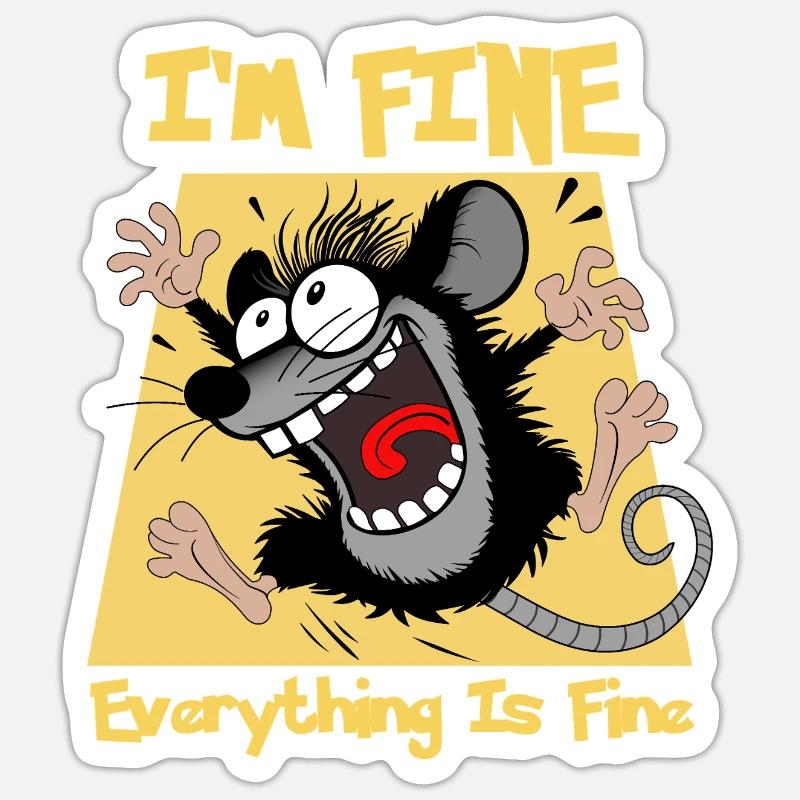 Hektische Maus - Sticker Größe S (10 x 10 cm) - Mattweiß