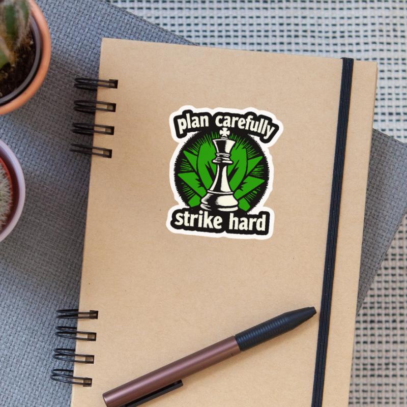 Schach plan carefully strike hard Sticker size S (10 x 10 cm)