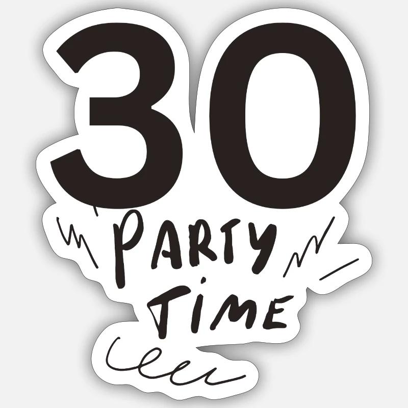 30 - Sticker Größe S (10 x 10 cm) - Mattweiß