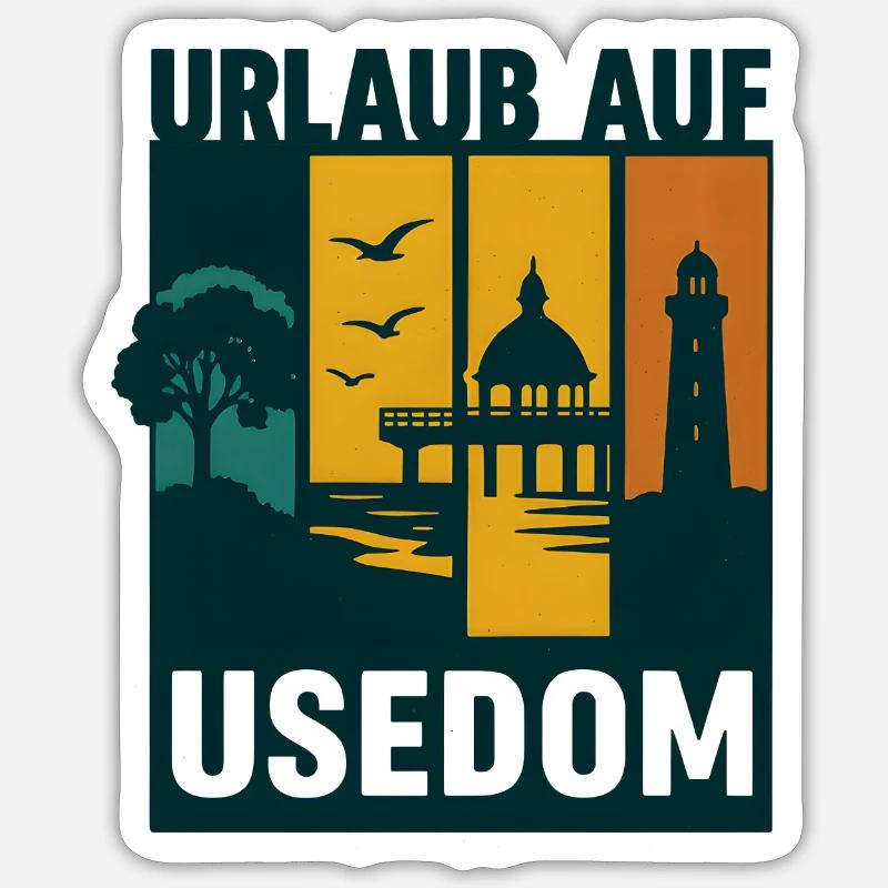 Holidays on Usedom – Baltic Sea motif with cult factor Sticker size S (10 x 10 cm)