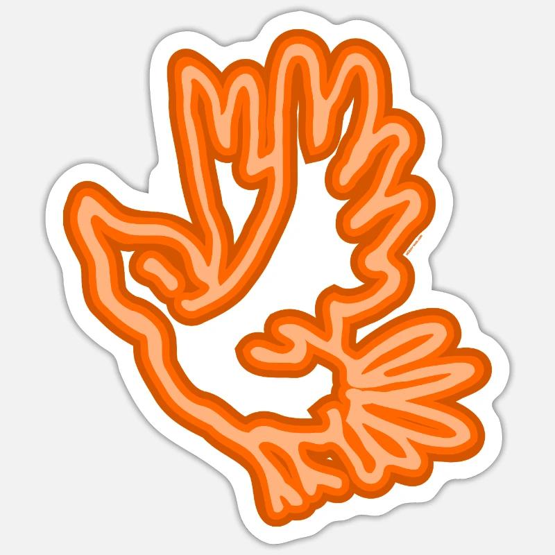 Oiseau néon - Sticker taille S (10 x 10 cm) - blanc mat