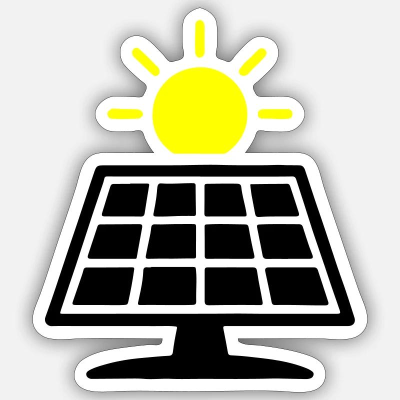 Panneaux solaires du système photovoltaïque - Sticker taille S (10 x 10 cm) - blanc mat