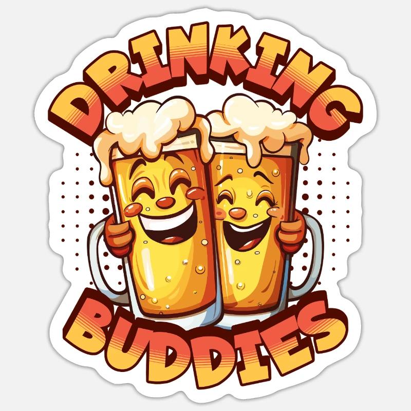 Bière Drinking Buddies Partnerlook Chopes à bière drôle Sticker taille S (10 x 10 cm)