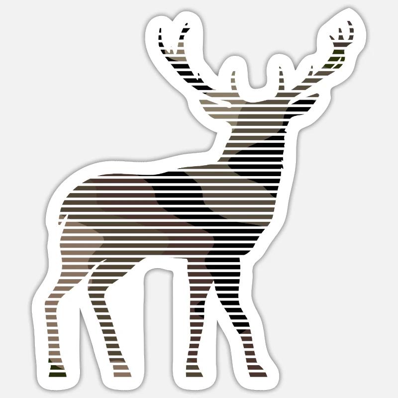 Hirsch - Sticker Größe S (10 x 10 cm) - Mattweiß