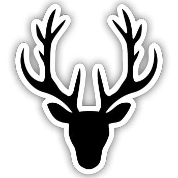 Deer Antler Head Vector - Sticker size S (10 x 10 cm) - white matte - Front