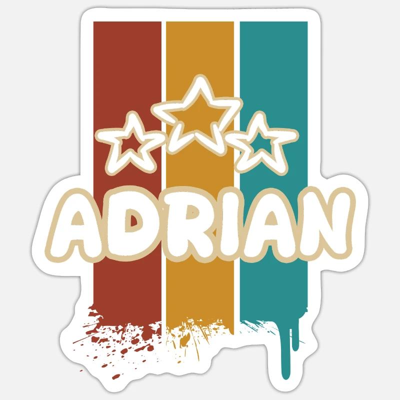 Adrian - Sticker Größe S (10 x 10 cm) - Mattweiß