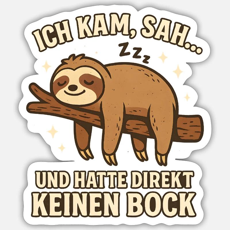 Faultier Geschenk Sloth Büro Arbeitskollege - Sticker Größe S (10 x 10 cm) - Mattweiß