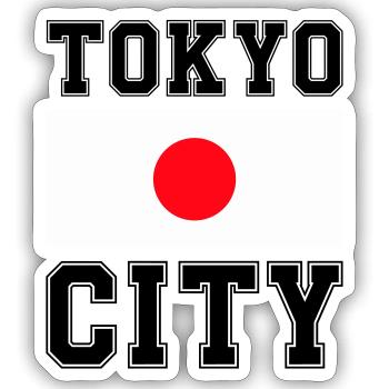 Tokyo City, Japan - Sticker size S (10 x 10 cm) - white matte - Front