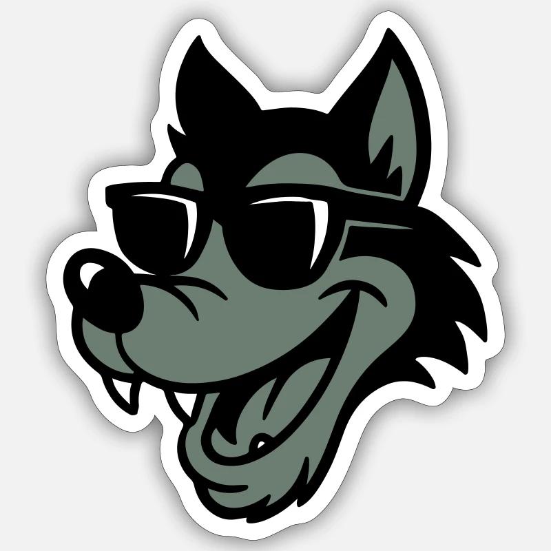 Wolf Comic - Sticker size S (10 x 10 cm) - white matte