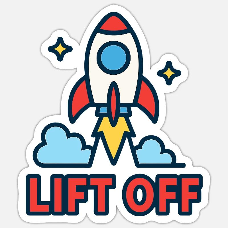 Galactic Ascension - Rocket Design - Sticker size S (10 x 10 cm) - white matte