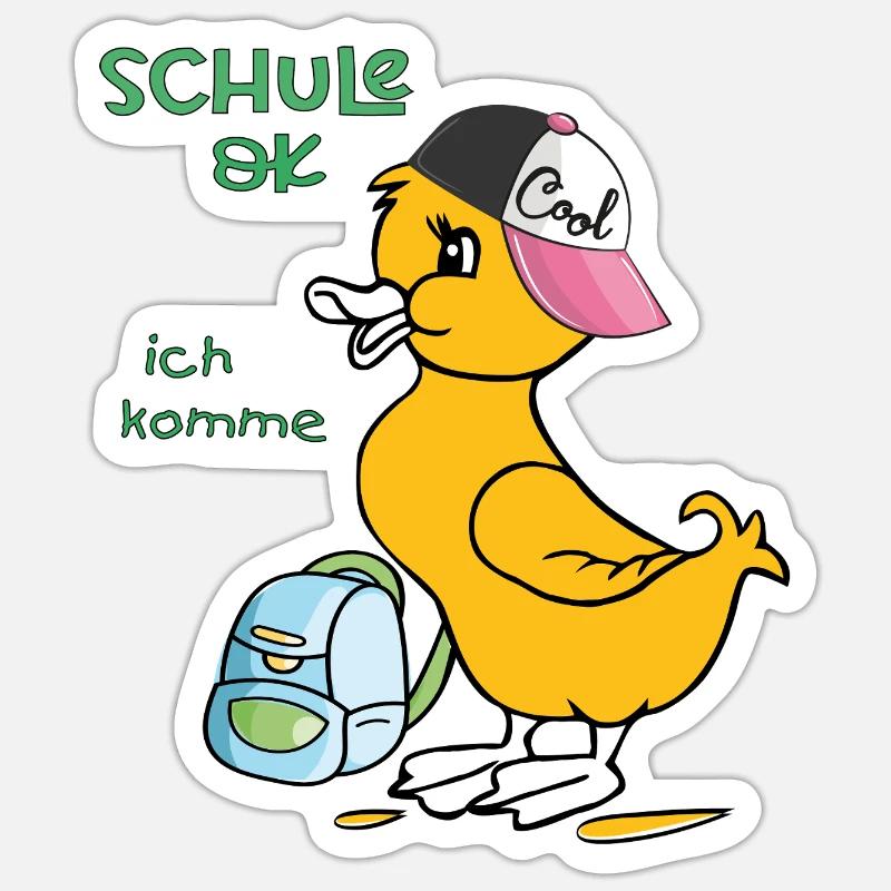 L’école ok, j’arrive - Sticker taille S (10 x 10 cm) - blanc mat