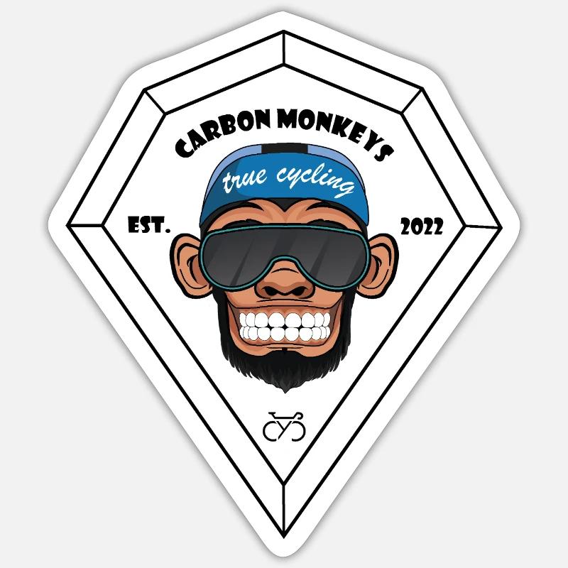Carbon Monkey Sticker Größe S (10 x 10 cm)