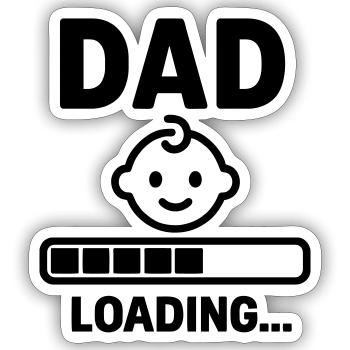 Papa wird bald – Geschenk zur Schwangerschaft - Sticker Größe S (10 x 10 cm) - Mattweiß - Vorne