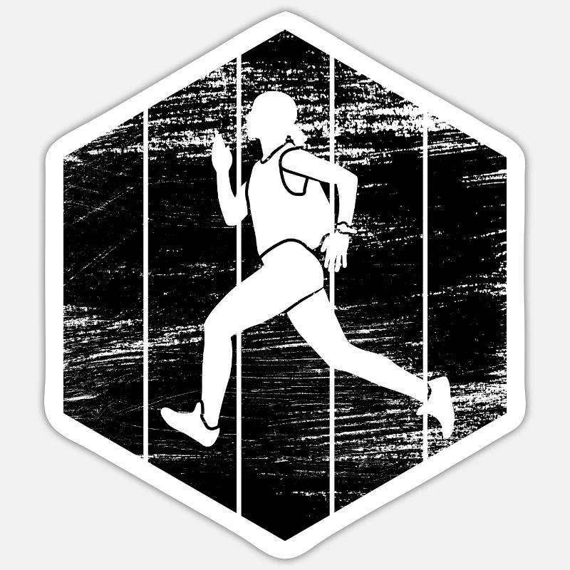 Coureur - Sticker taille S (10 x 10 cm) - blanc mat