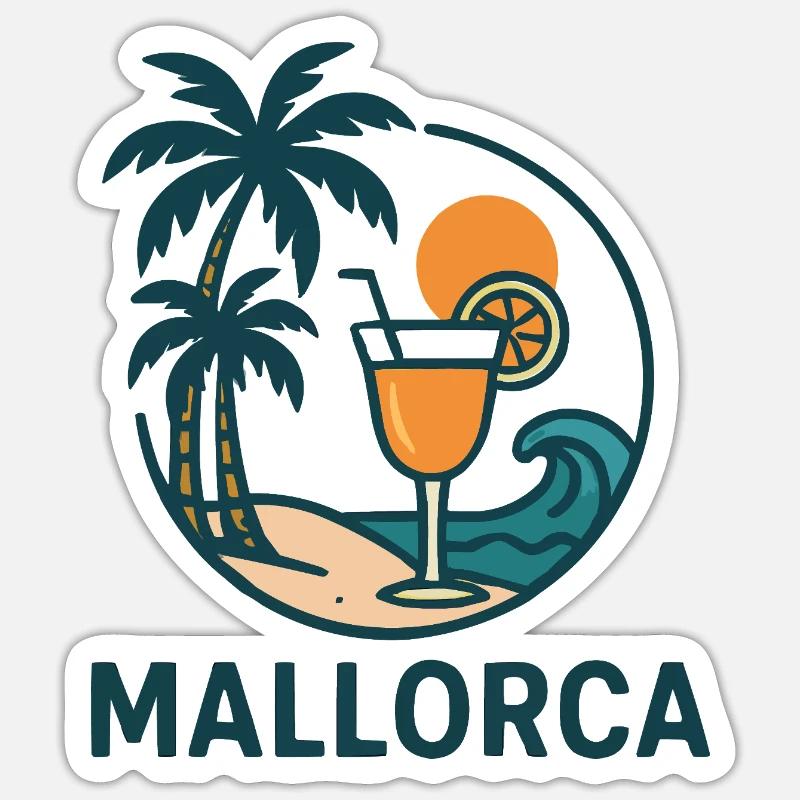 Île de Majorque - Sticker taille S (10 x 10 cm) - blanc mat