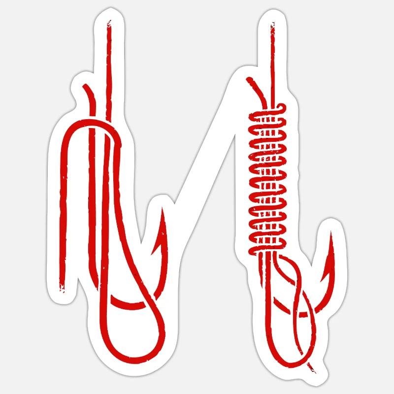 Guide du nœud d’hameçon de pêche Sticker taille S (10 x 10 cm)