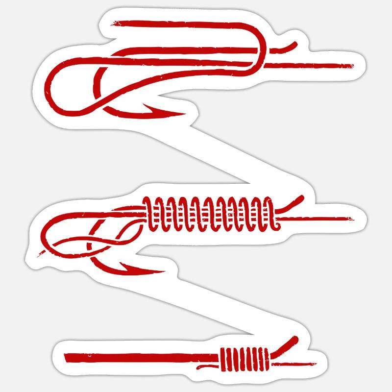 Fishing Hook Knot Guide Sticker size S (10 x 10 cm)