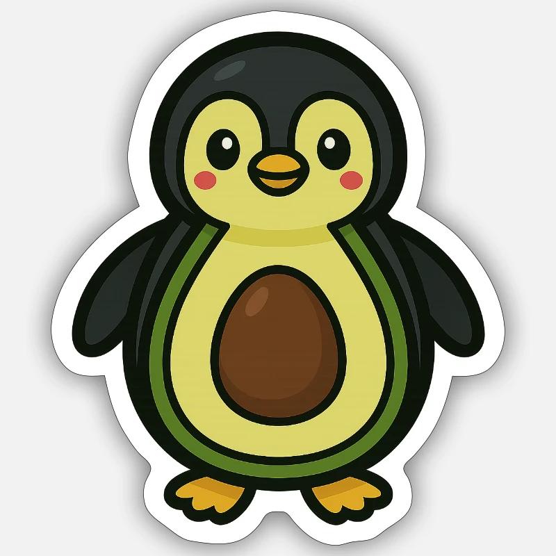 Pingucado - Sticker size S (10 x 10 cm) - white matte