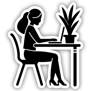 Learning, Studying, Working - Sticker size S (10 x 10 cm) - white matte - Front