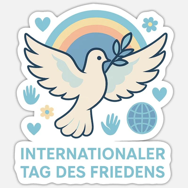 Die Taube des Friedens - Sticker Größe S (10 x 10 cm) - Mattweiß