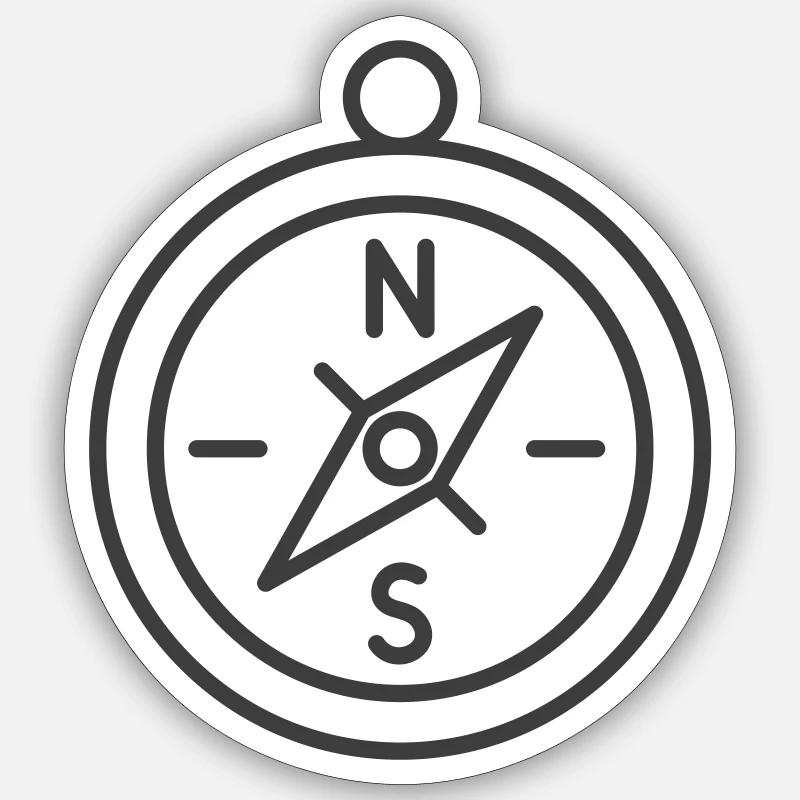Minimalist Compass Navigation Design Sticker size S (10 x 10 cm)