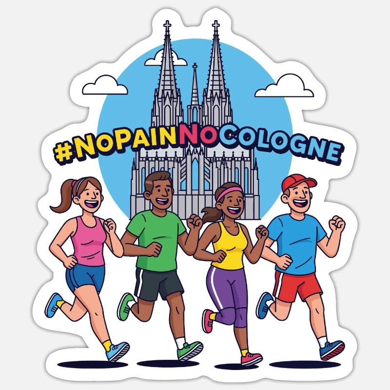 Pas de douleur, pas d’eau de Cologne Sticker taille S (10 x 10 cm)