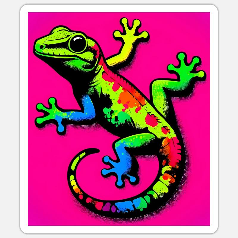 Gecko - Sticker size S (10 x 10 cm) - white matte